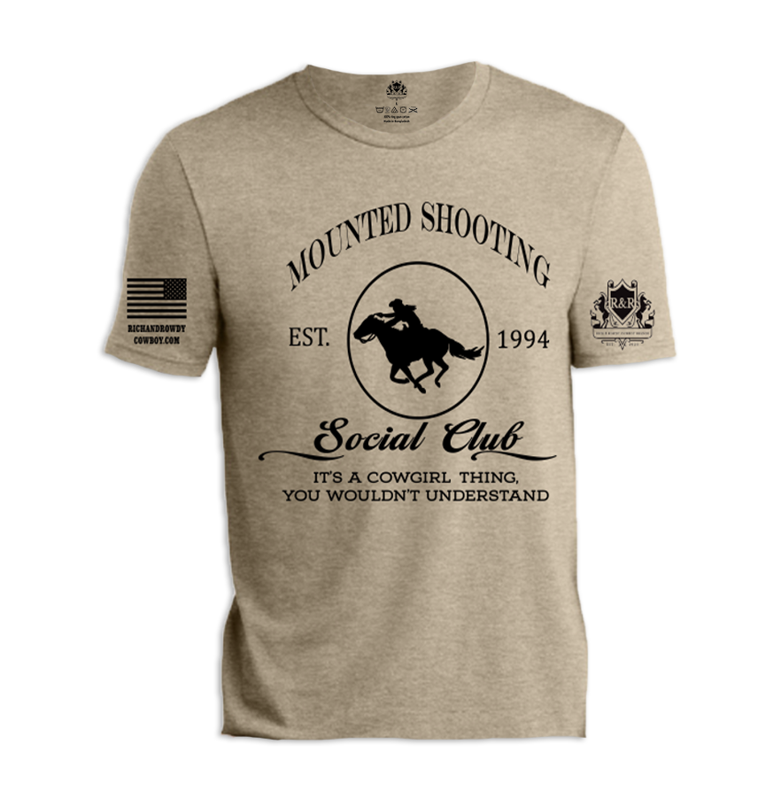 Mounted Shooting Cowgirl Silhouette Black