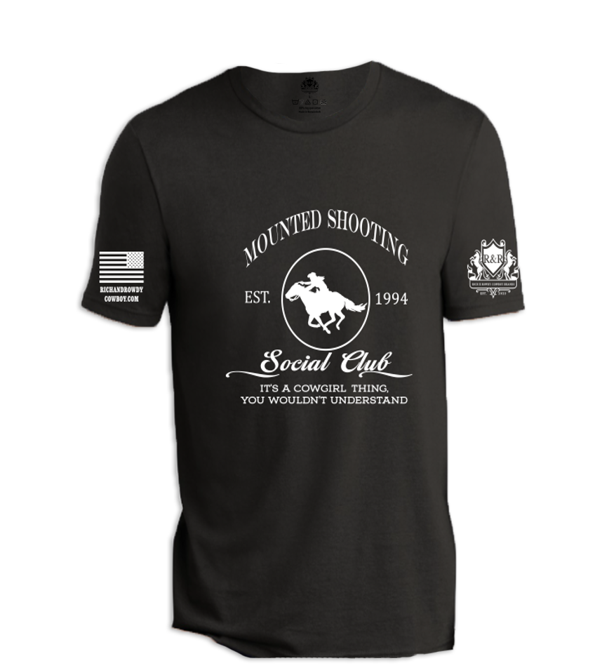 Mounted Shooting Cowgirl Silhouette White
