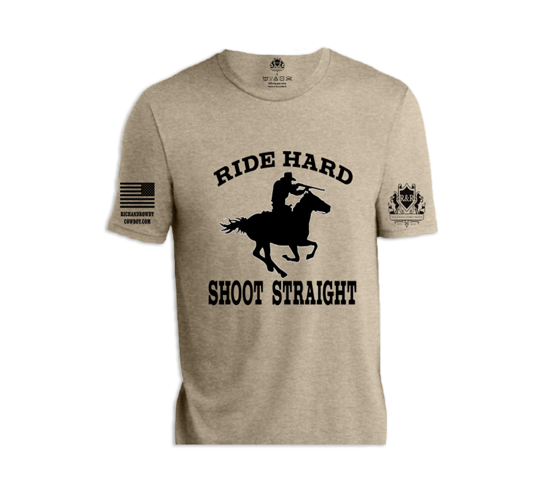 Ride Hard Shoot Straight Mounted Cowboy, Black