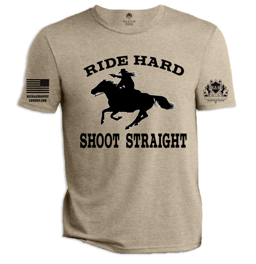 Ride Hard Shoot Straight Mounted Cowgirl, Black