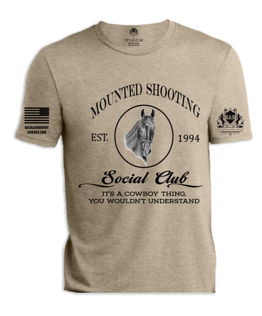 Mounted Shooting Horse Portrait Cowboy, Black