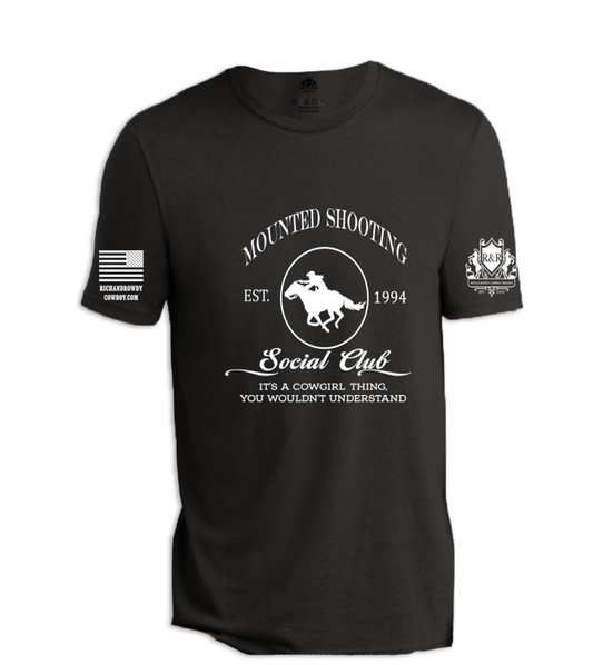 Mounted Shooting Cowgirl Silhouette White